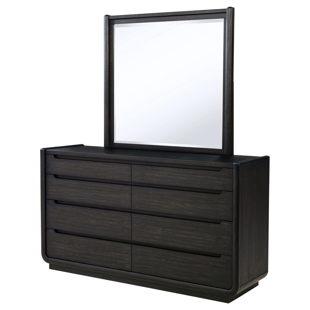 Leandro Dresser With Mirror in Burnished Black - Coaster Furniture