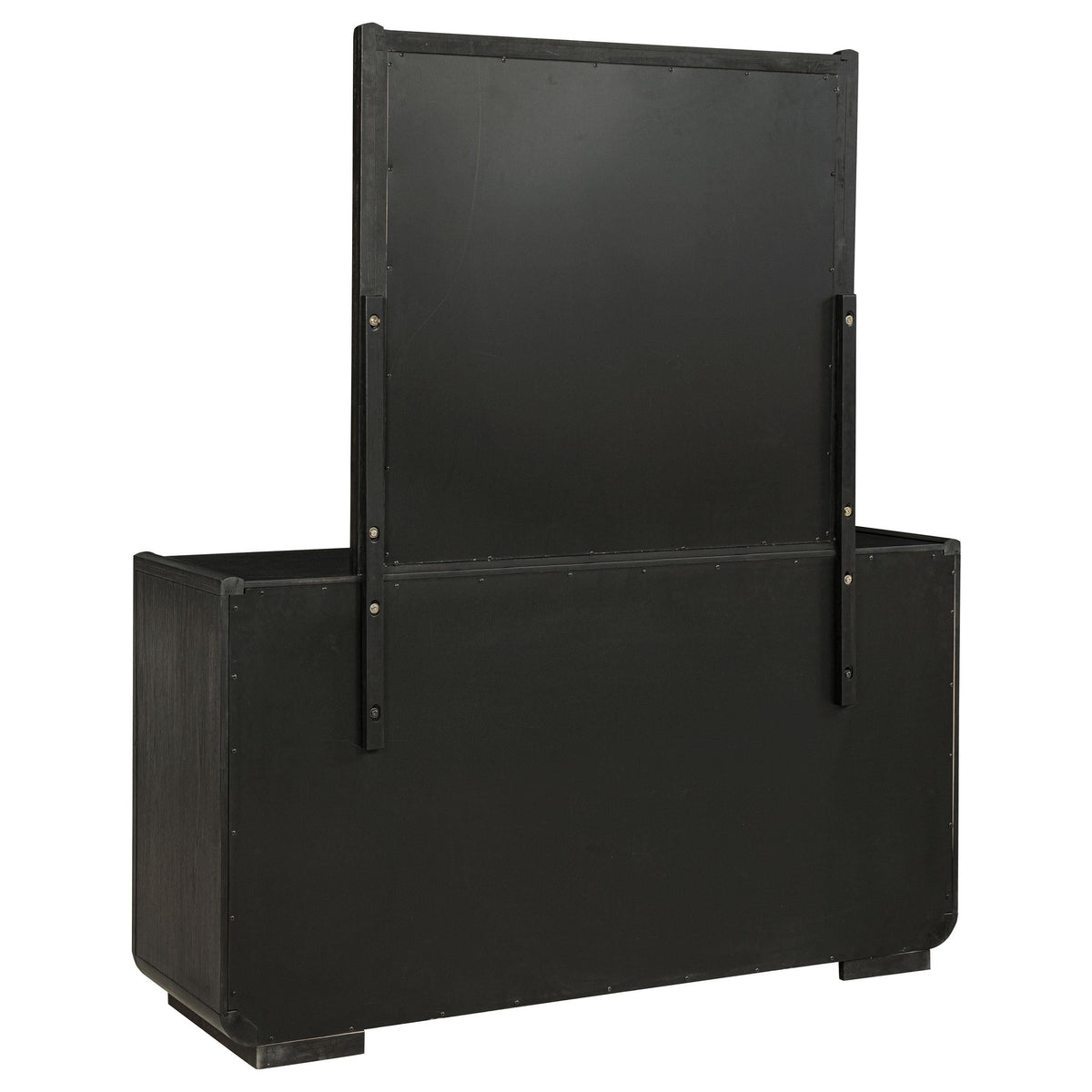Leandro Dresser With Mirror in Burnished Black - Coaster Furniture
