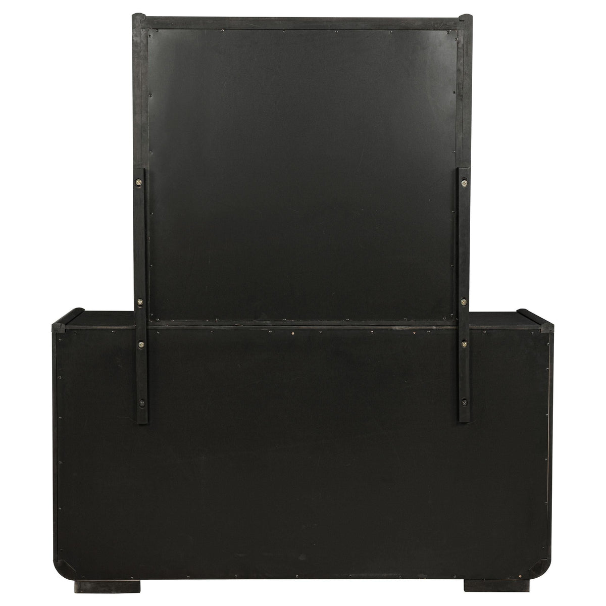 Leandro Dresser With Mirror in Burnished Black - Coaster Furniture