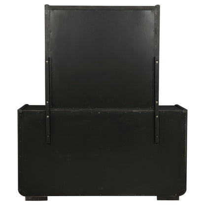 Leandro Dresser With Mirror in Burnished Black - Coaster Furniture