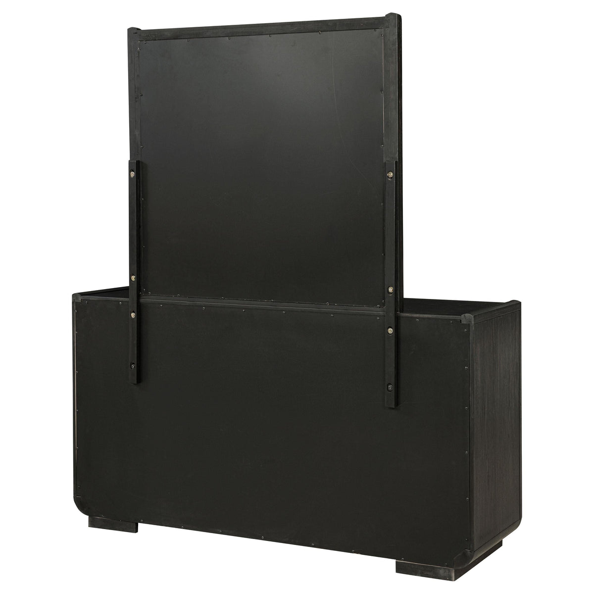 Leandro Dresser With Mirror in Burnished Black - Coaster Furniture