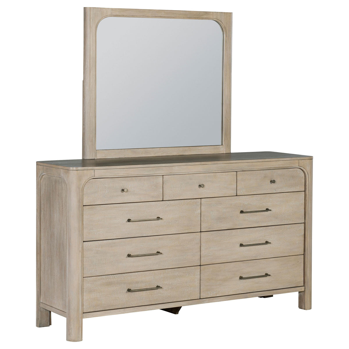 Solano Dresser With Mirror in Weathered Mango - Coaster Furniture
