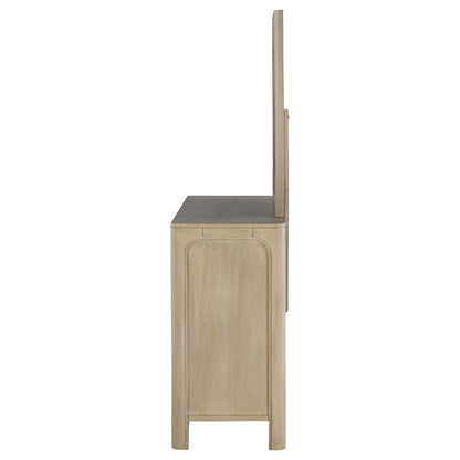 Solano Dresser With Mirror in Weathered Mango - Coaster Furniture