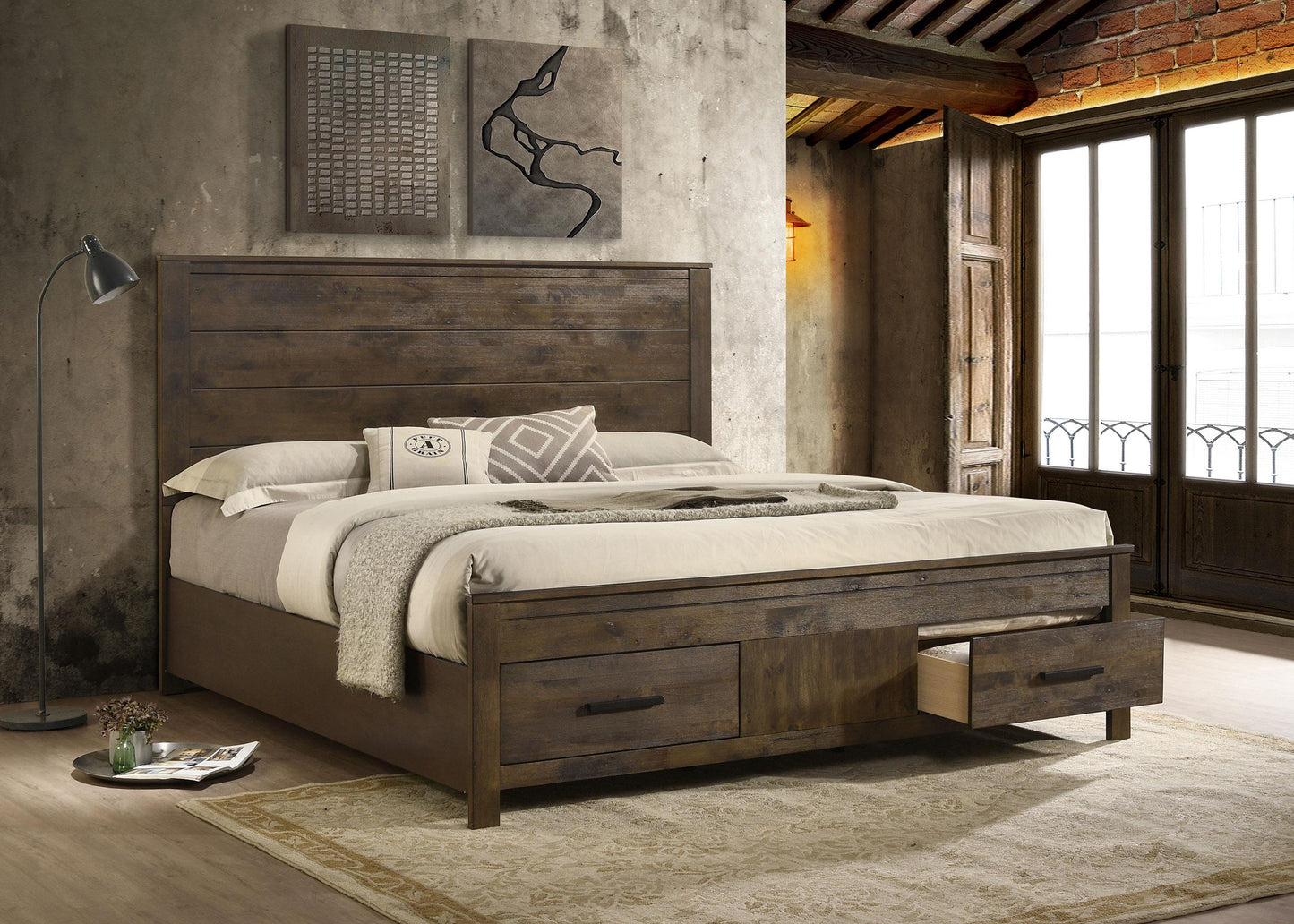 Woodmont Bed in Rustic Golden Brown