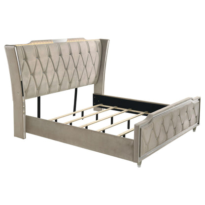 Lorient E King Bed - Ivory / Camel