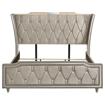 Lorient E King Bed - Ivory / Camel