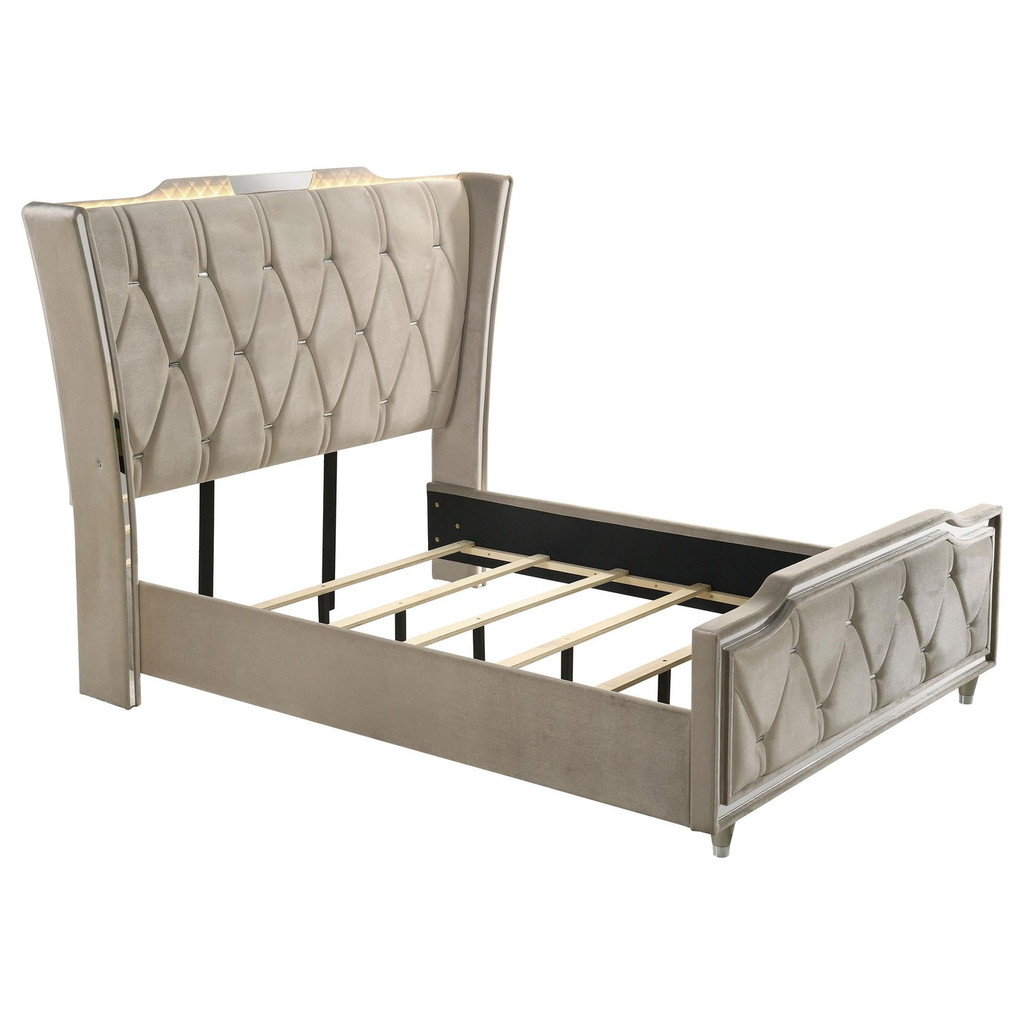 Lorient Queen Bed - Ivory / Camel