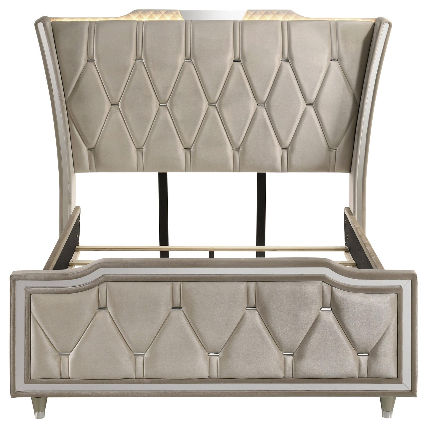 Lorient Queen Bed - Ivory / Camel