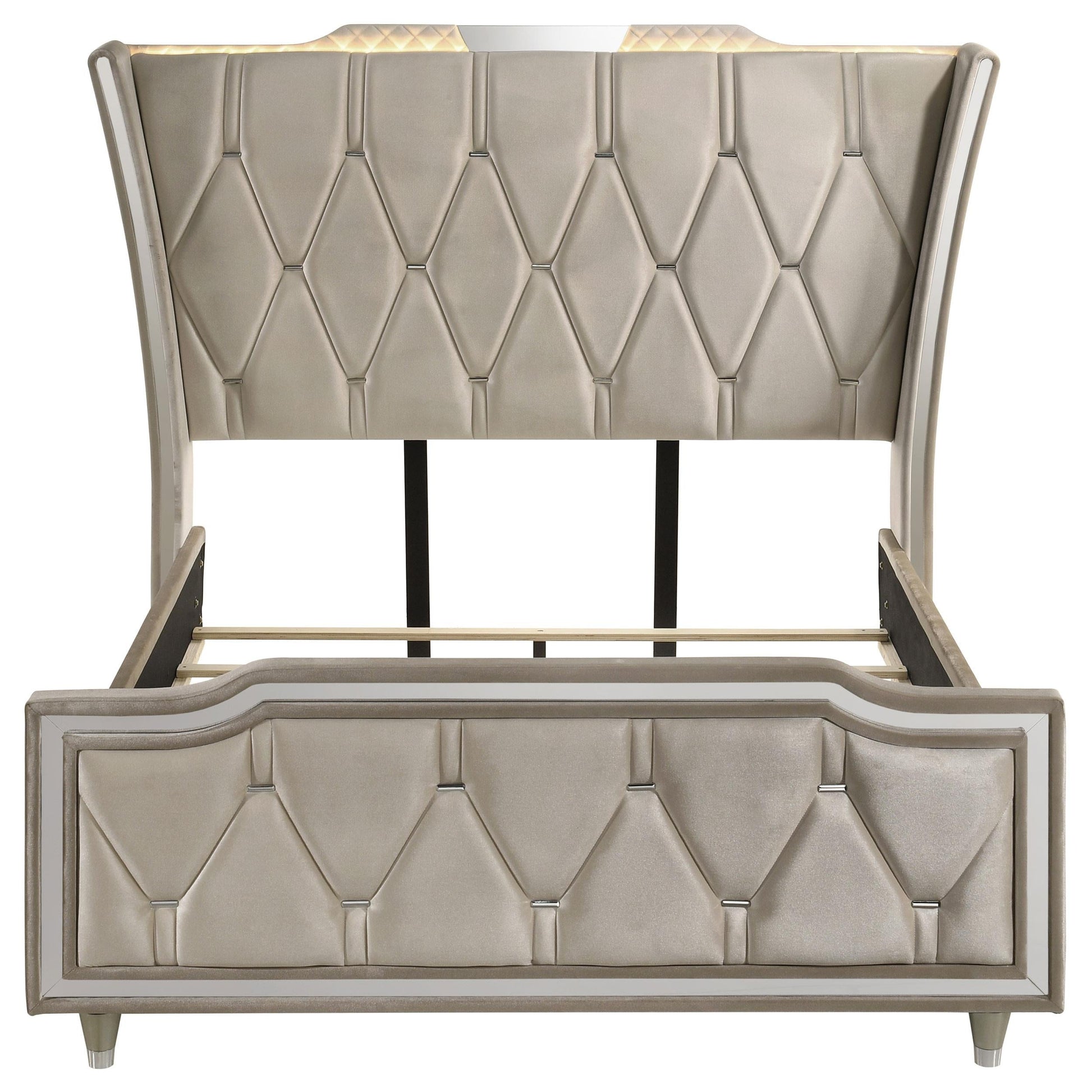 Lorient Queen Bed - Ivory / Camel