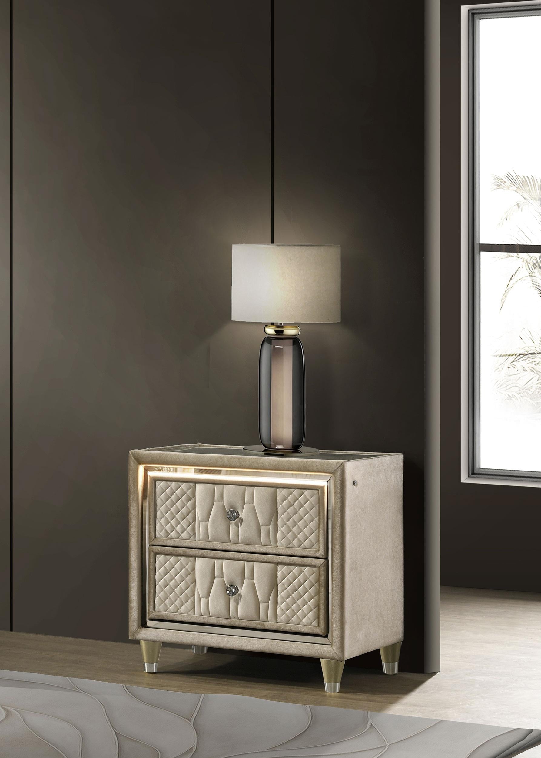 Lorient Nightstand - Ivory / Camel