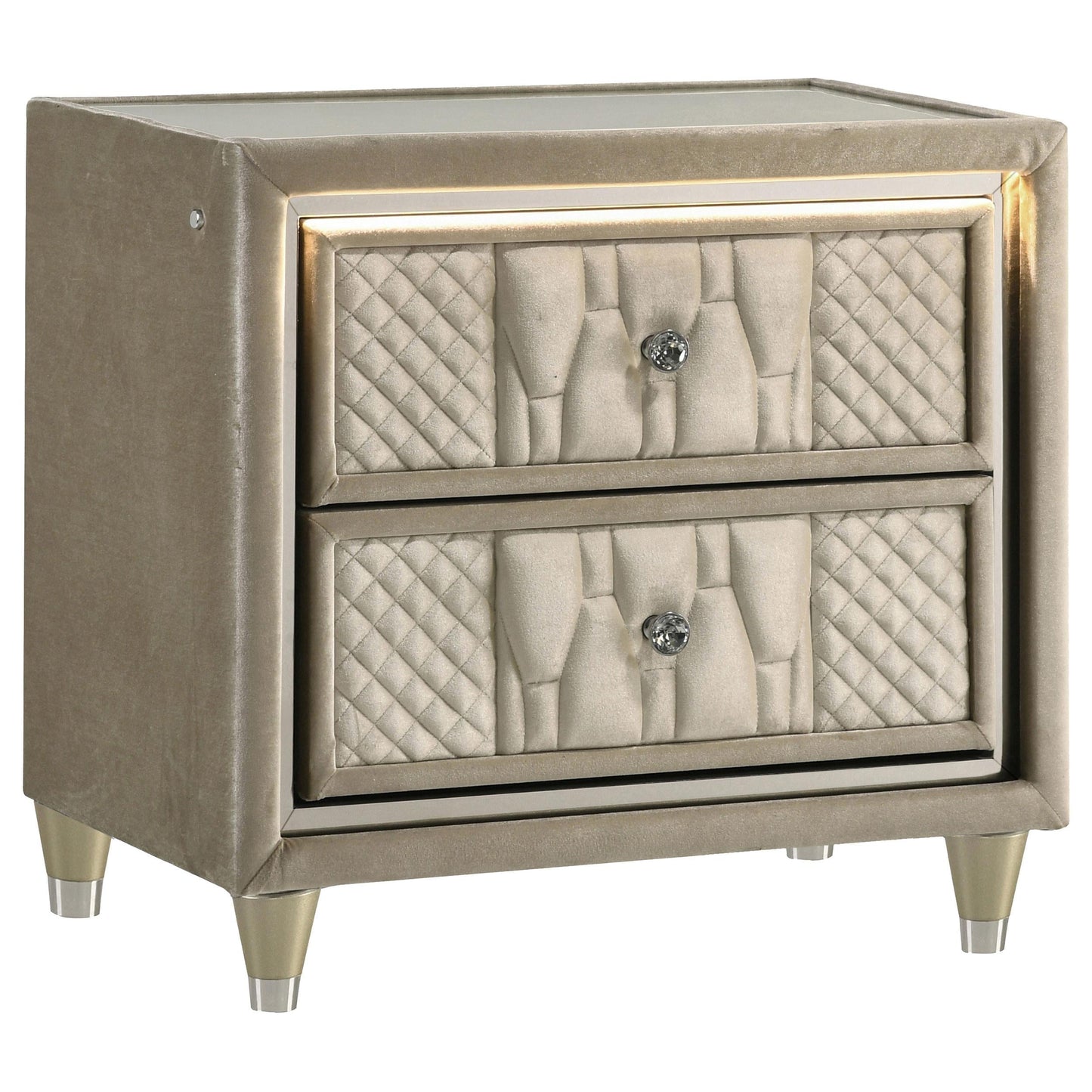 Lorient Nightstand - Ivory / Camel
