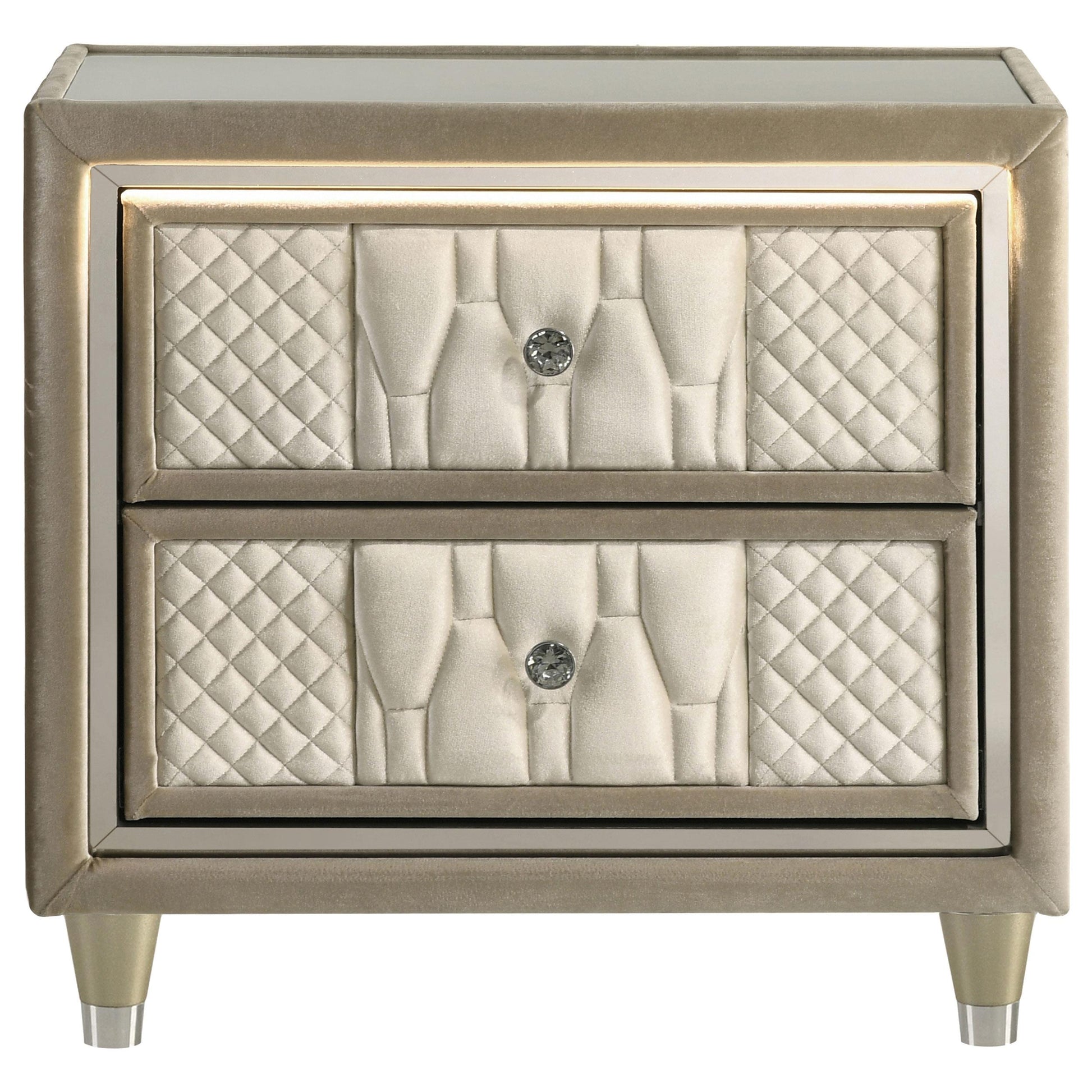 Lorient Nightstand - Ivory / Camel