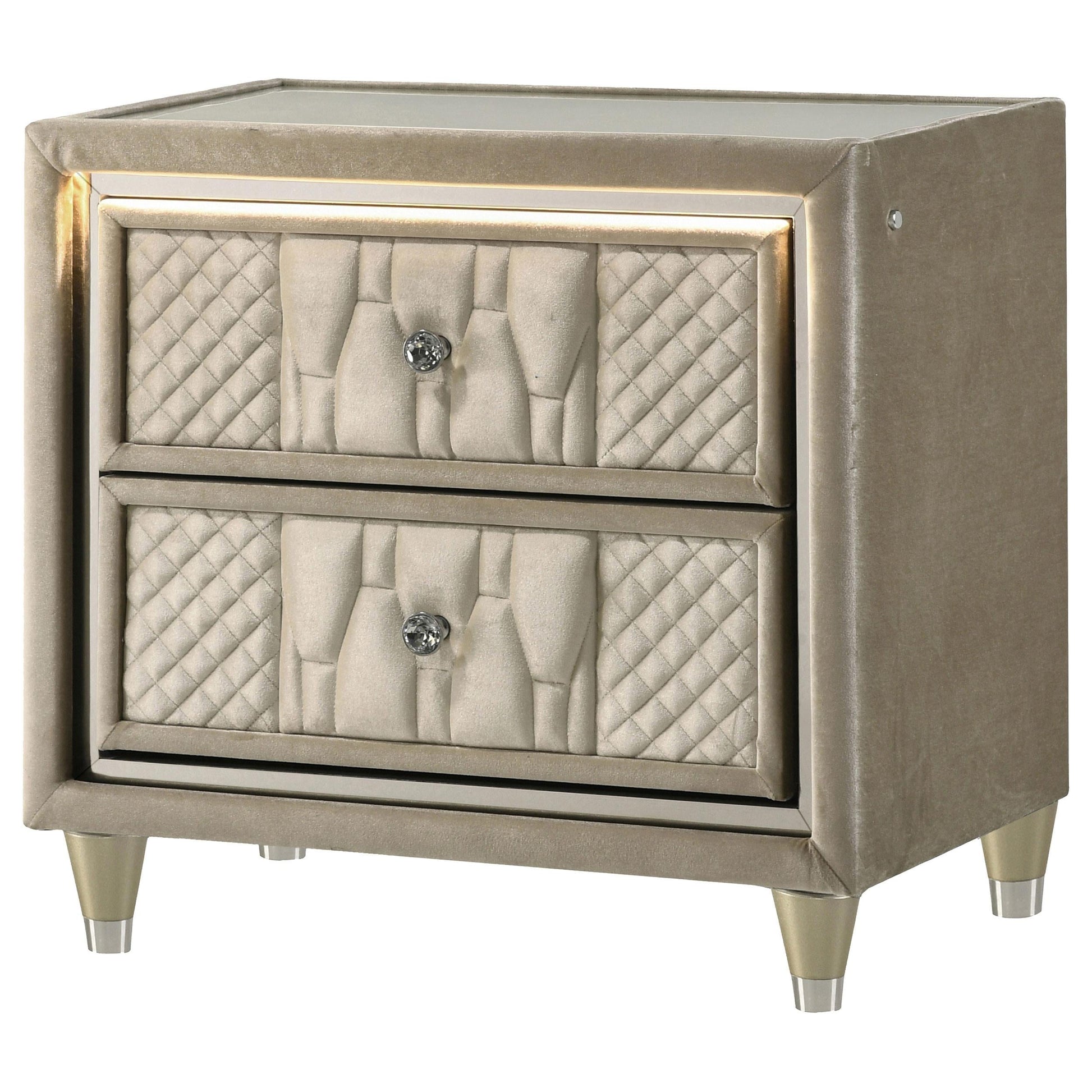 Lorient Nightstand - Ivory / Camel