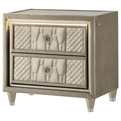 Lorient Nightstand - Ivory / Camel