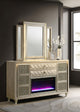 Lorient Dresser With Mirror in Ivory / Camel - Coaster Furniture