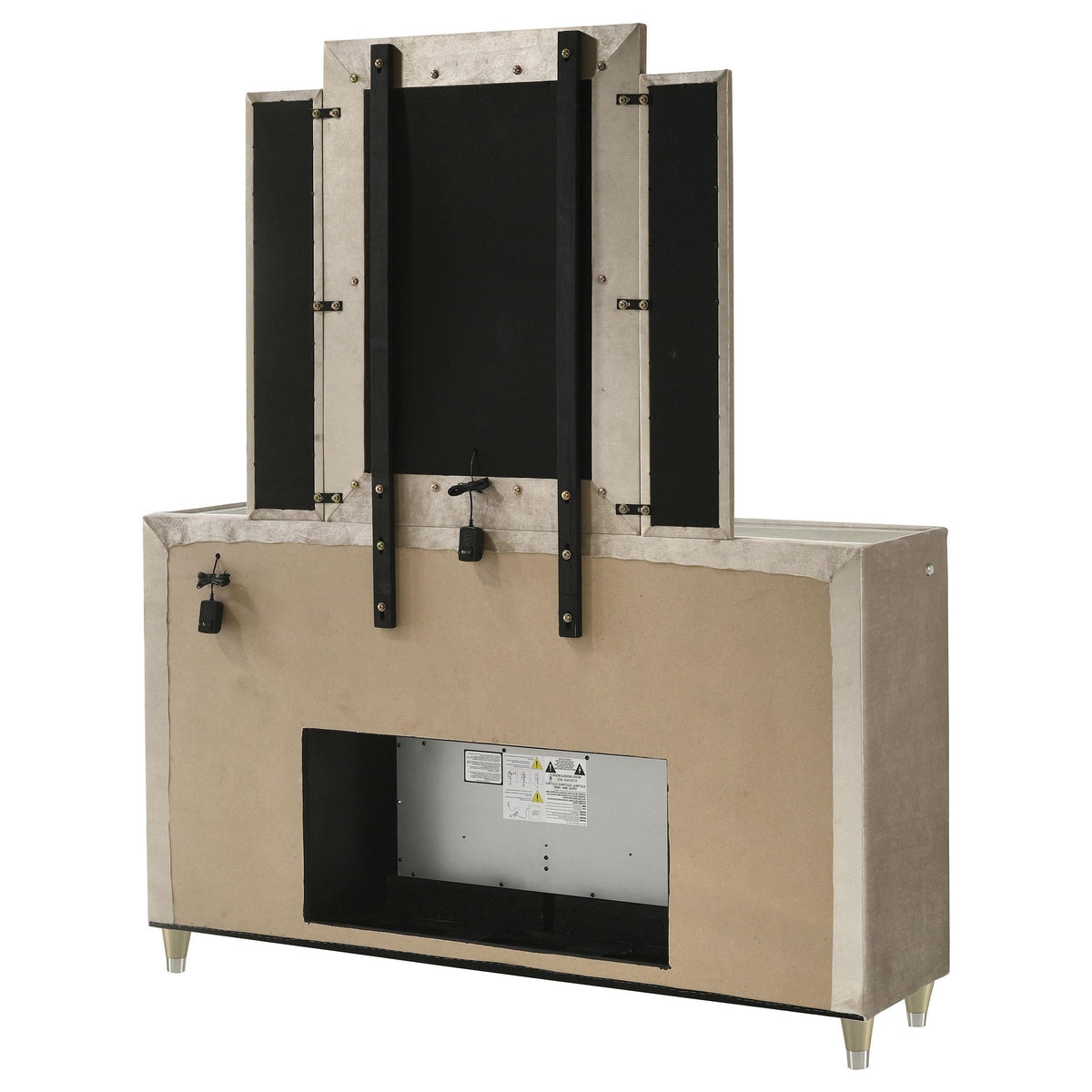 Lorient Dresser With Mirror in Ivory / Camel - Coaster Furniture