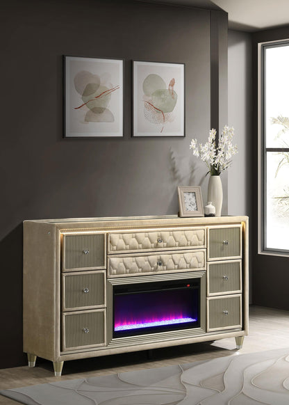 Lorient Flame Box Dresser - Ivory / Camel