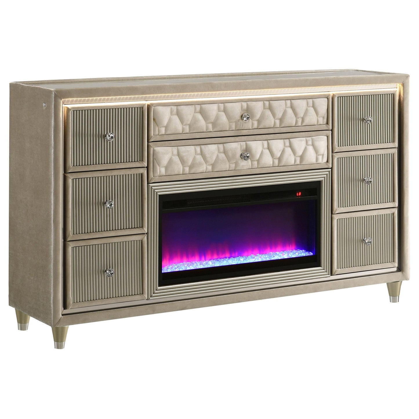 Lorient Flame Box Dresser - Ivory / Camel