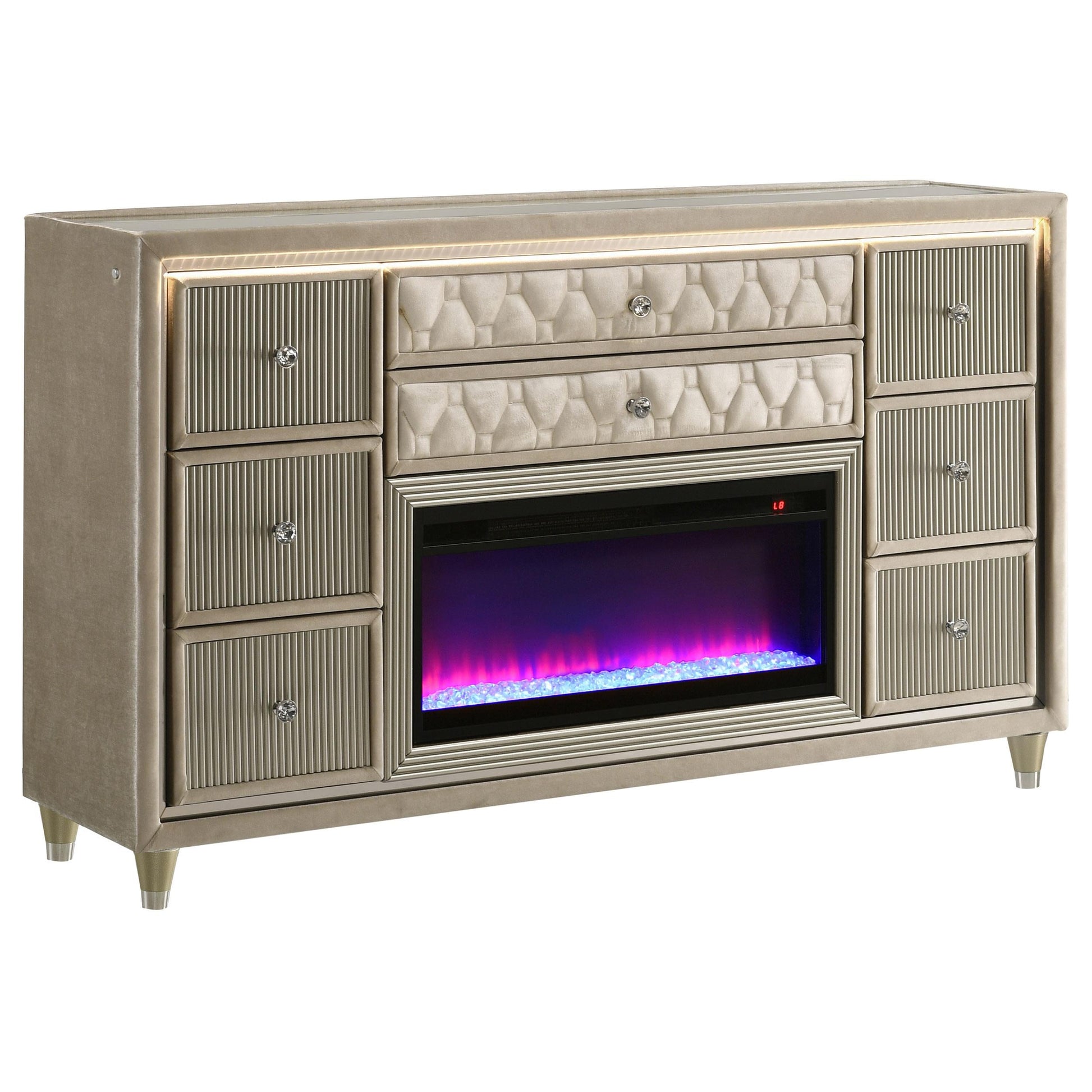 Lorient Flame Box Dresser - Ivory / Camel