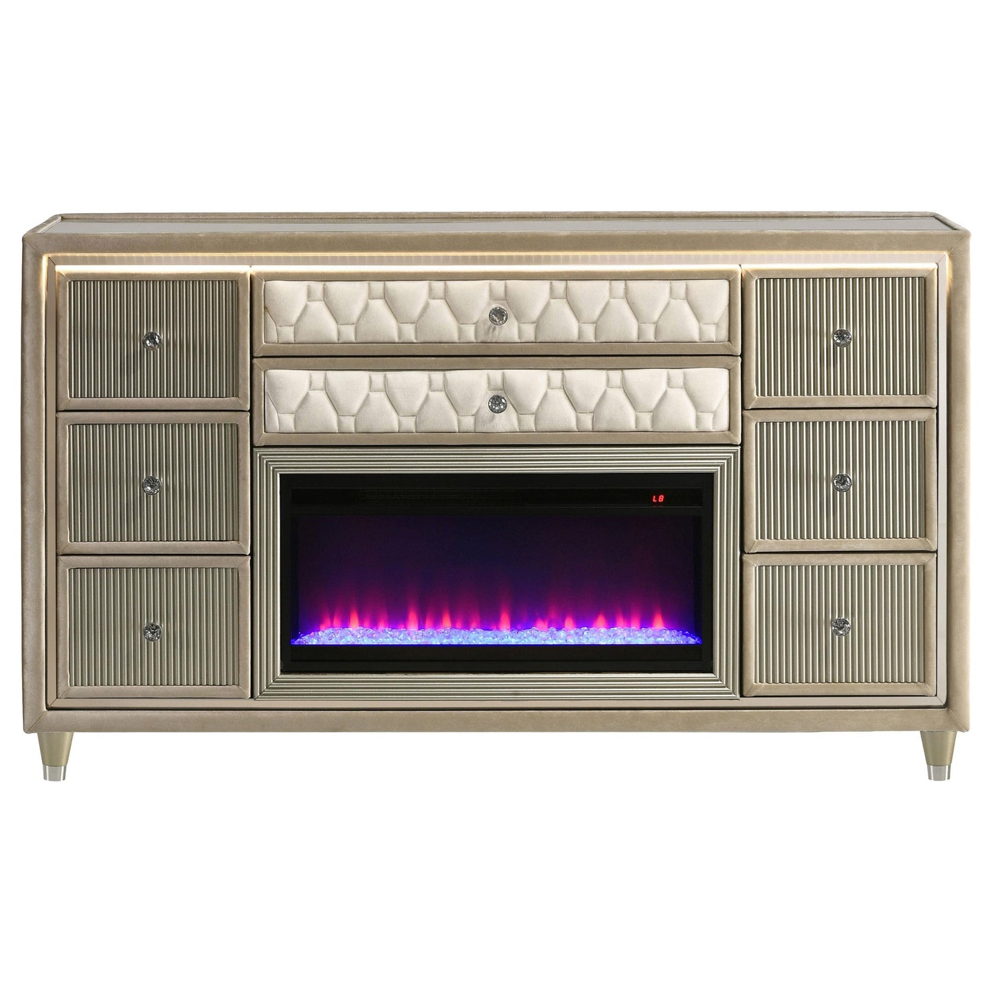 Lorient Flame Box Dresser - Ivory / Camel