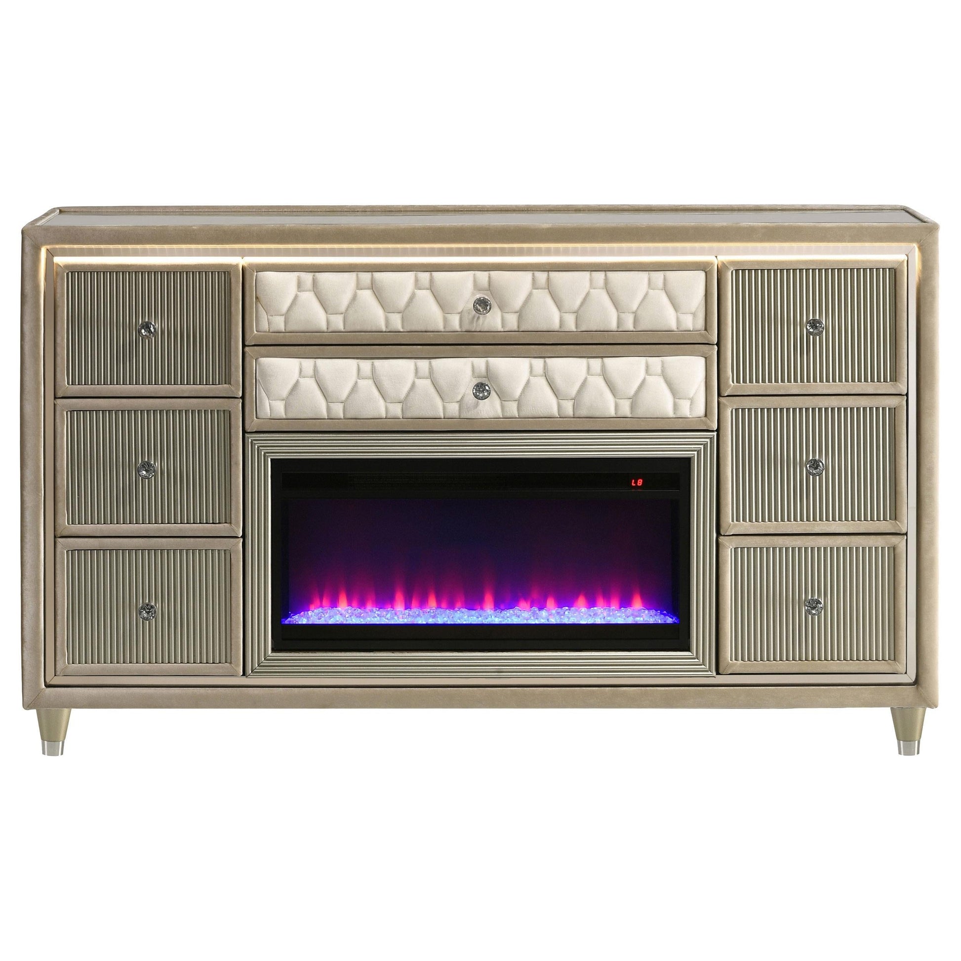 Lorient Flame Box Dresser - Ivory / Camel