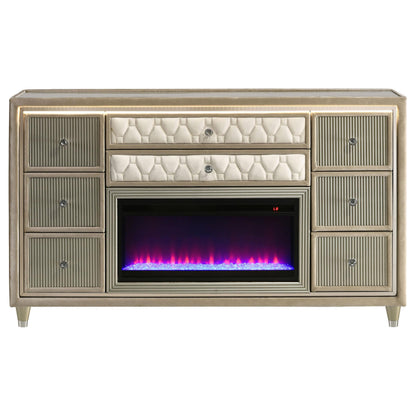 Lorient Flame Box Dresser - Ivory / Camel