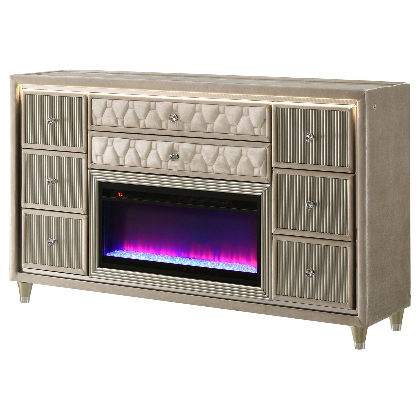 Lorient Flame Box Dresser - Ivory / Camel