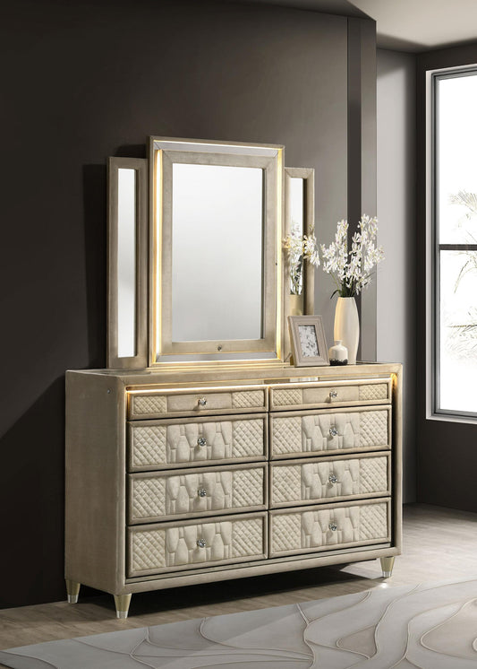 Lorient Dresser With Mirror in Ivory / Camel - Coaster Furniture