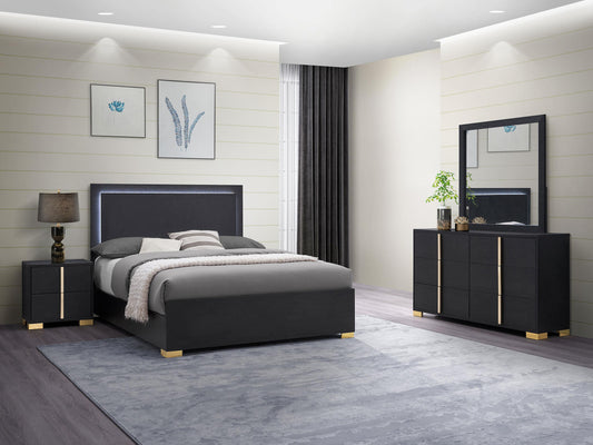 Marceline Full Bed 4-Piece Set - Black