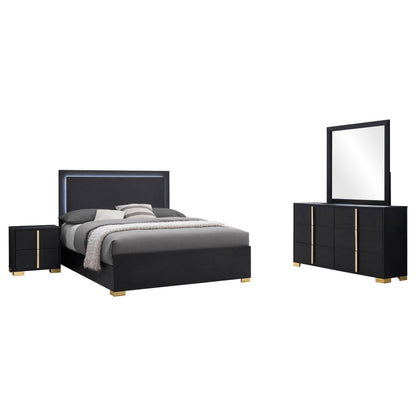 Marceline Queen Bed 4-Piece Set - Black