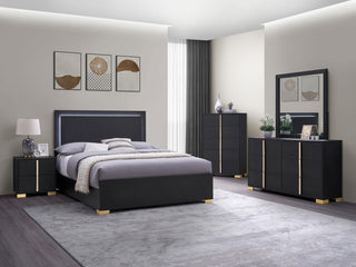 Marceline Queen Bed 5-Piece Set - Black