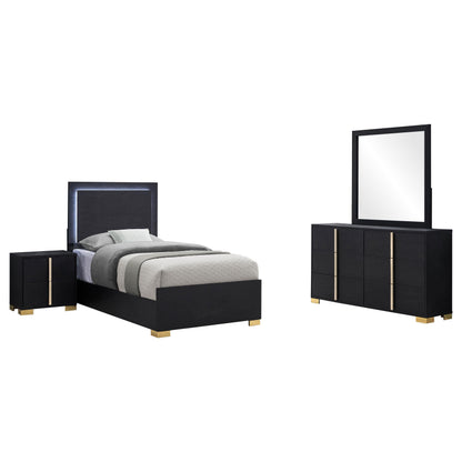 Marceline Twin Bed 4-Piece Set - Black