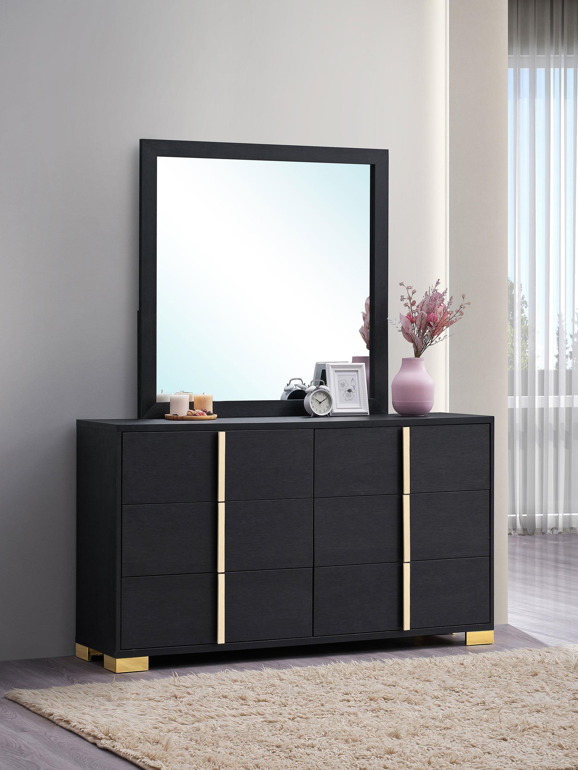 Marceline Dresser With Mirror - Black