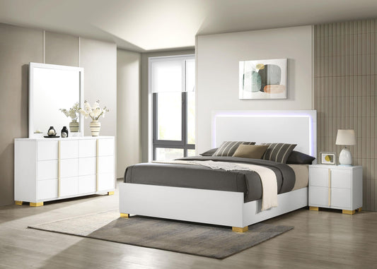 Marceline Eastern King Bed 4-Piece Set - White