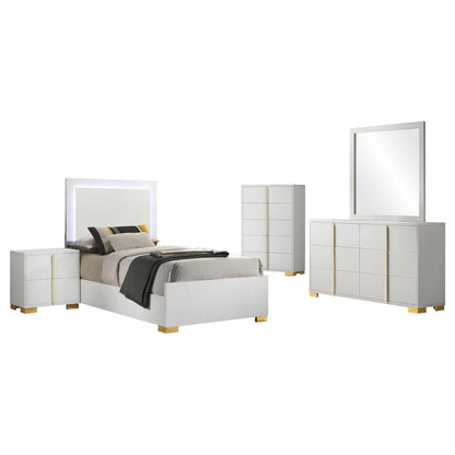 Marceline Twin Bed 5-Piece Set - White