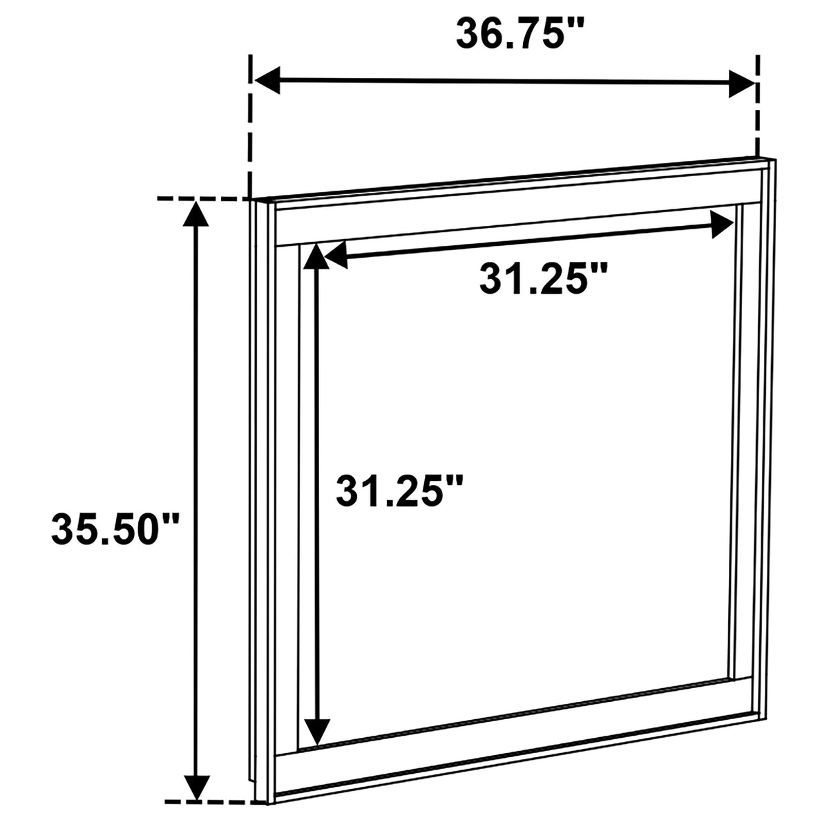 Henderson Dresser Mirror in Medium Oak - Coaster Furniture