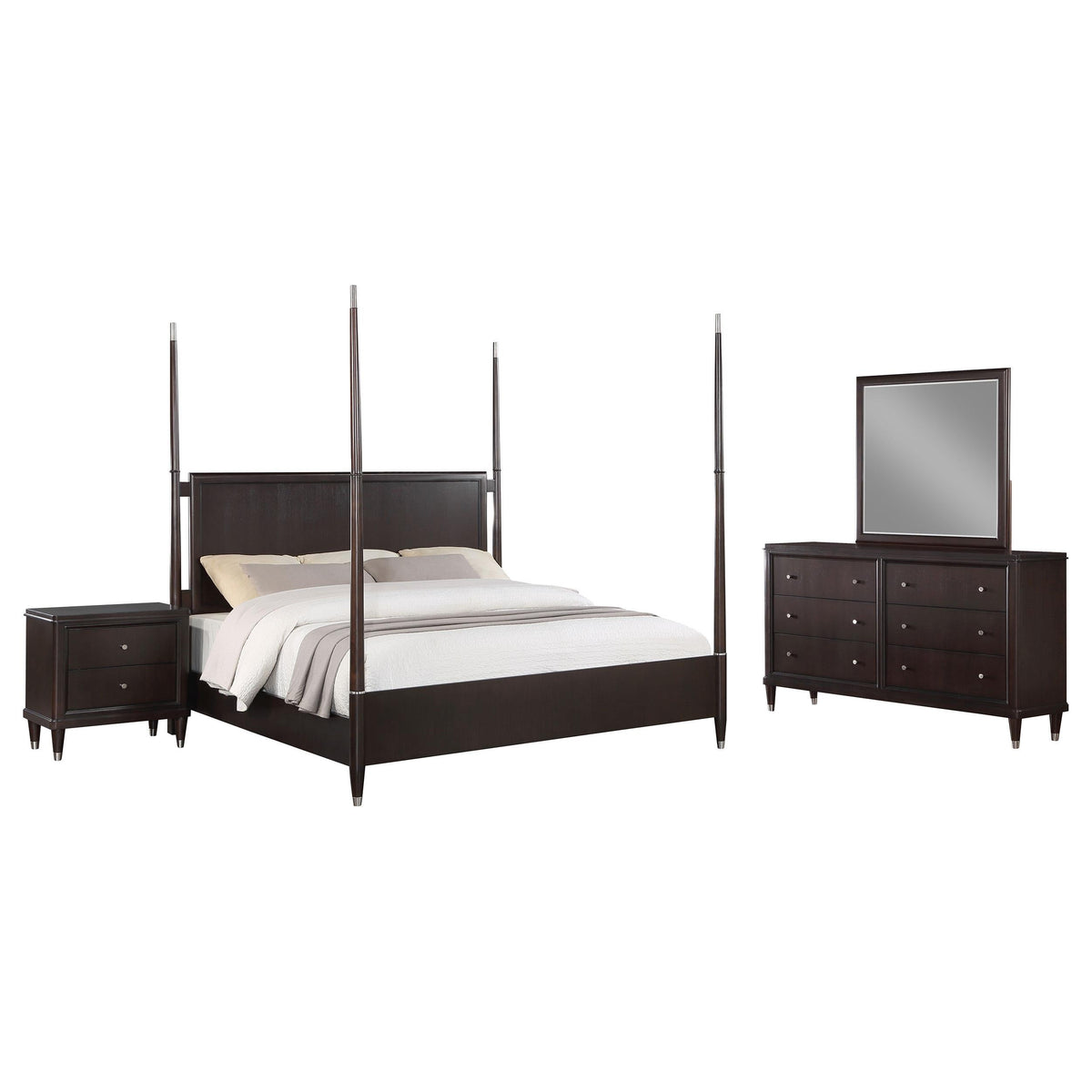 Emberlyn Queen Bed 4-Piece Set in Brown - Coaster Furniture