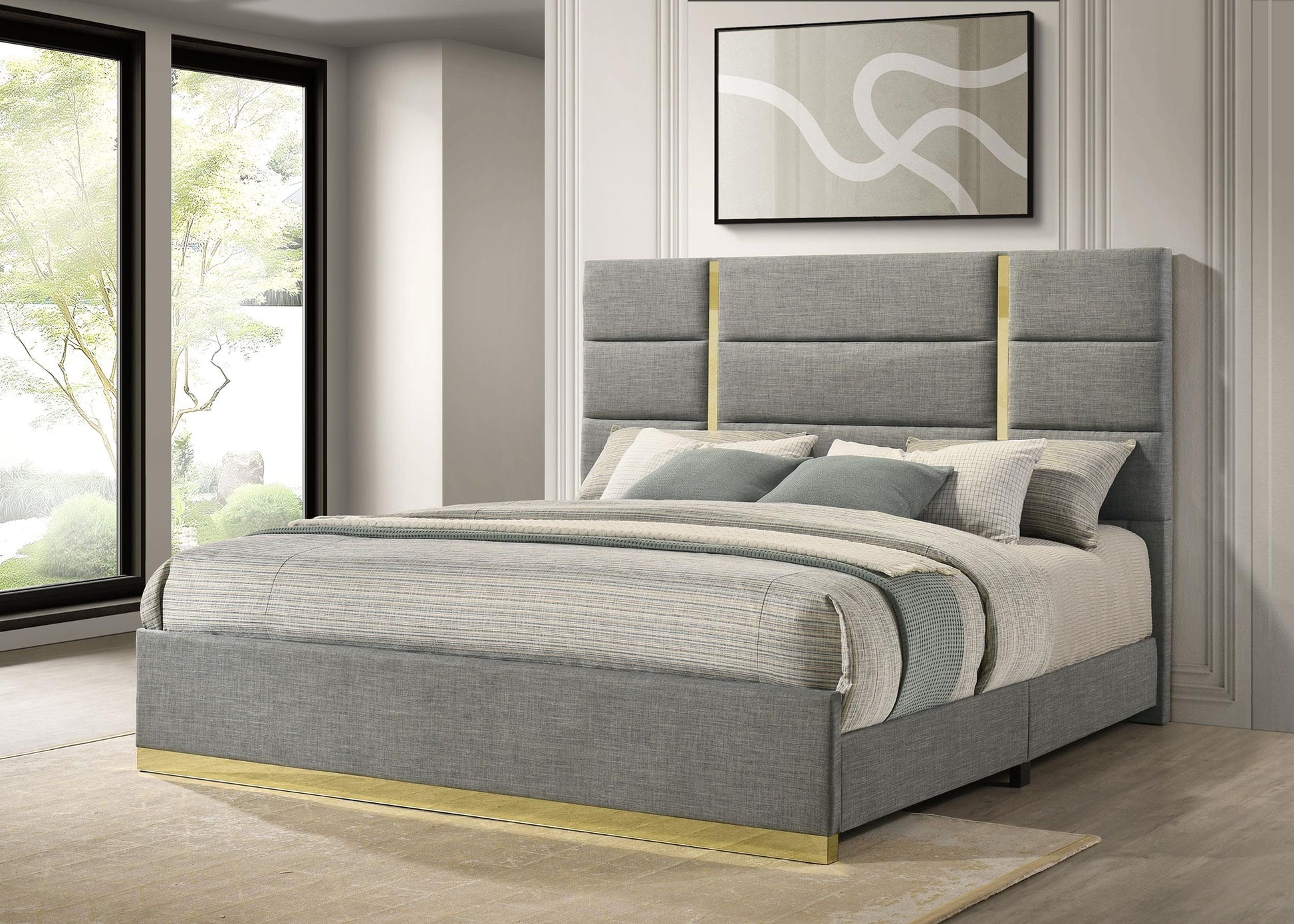 Ines E King Bed - Grey