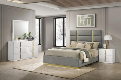 Ines Queen 4-Piece Set in White High Gloss - Coaster Furniture