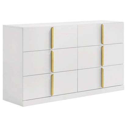 Ines Queen 4-Piece Set in White High Gloss - Coaster Furniture