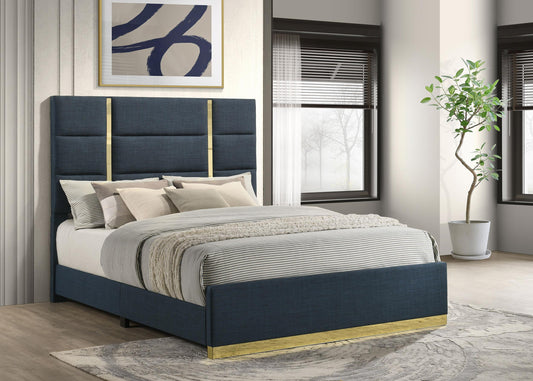 Ines Queen Bed - Navy