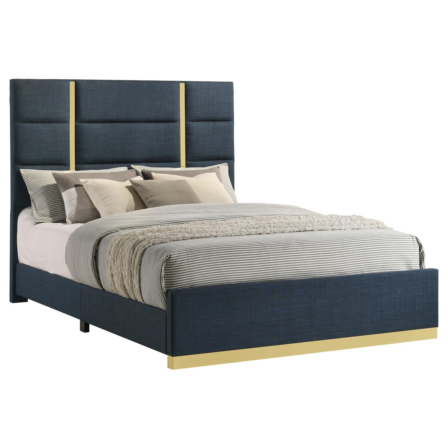 Ines Queen Bed - Navy