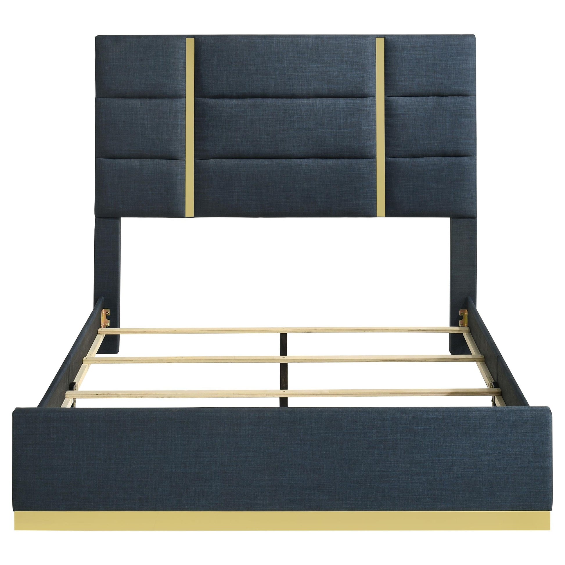 Ines Queen Bed - Navy