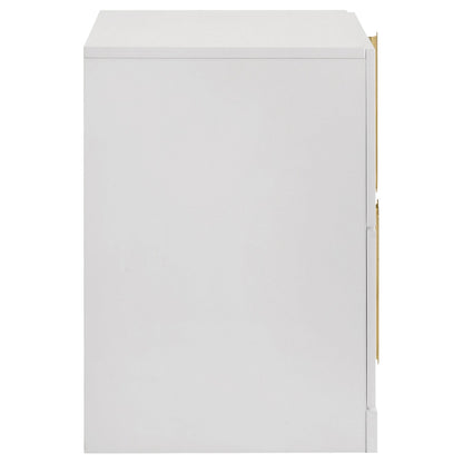 Ines Nightstand in White High Gloss - Coaster Furniture