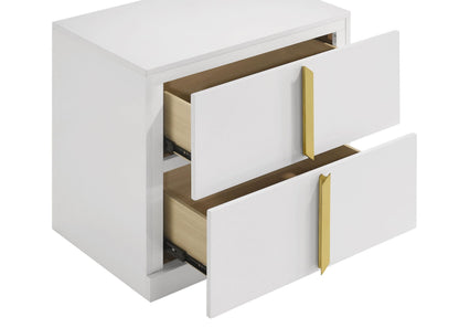 Ines Nightstand in White High Gloss - Coaster Furniture