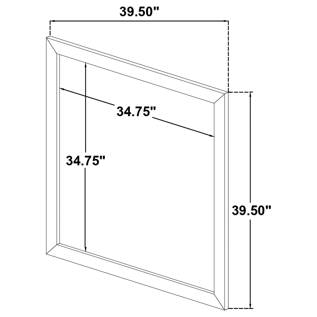 Ines Dresser Mirror in White High Gloss - Coaster Furniture