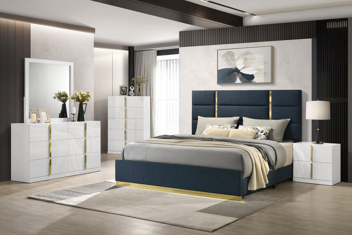 Ines Dresser Mirror in White High Gloss - Coaster Furniture