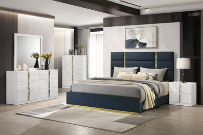 Ines Dresser Mirror in White High Gloss - Coaster Furniture