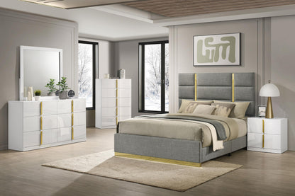 Ines Dresser Mirror in White High Gloss - Coaster Furniture