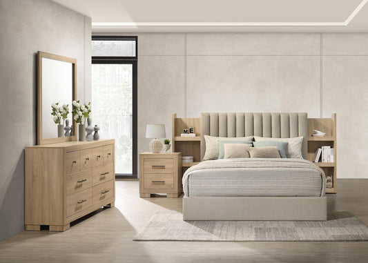 Arielle Queen 4-Piece Set in Light Oak - Coaster Furniture